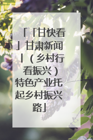 「甘快看」甘肃新闻丨（乡村行 看振兴）特色产业托起乡村振兴路