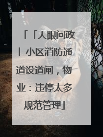 「天眼问政」小区消防通道设道闸，物业：违停太多规范管理