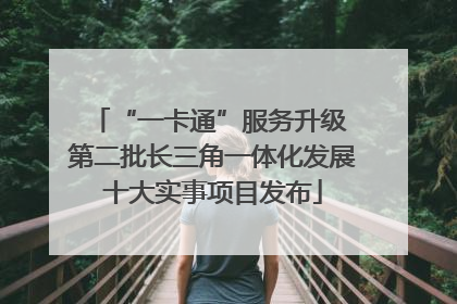 “一卡通”服务升级 第二批长三角一体化发展十大实事项目发布