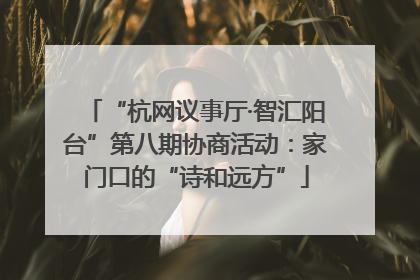 “杭网议事厅·智汇阳台”第八期协商活动：家门口的“诗和远方”