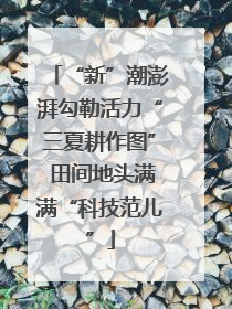 “新”潮澎湃勾勒活力“三夏耕作图” 田间地头满满“科技范儿”