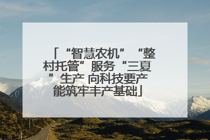 “智慧农机”“整村托管”服务“三夏”生产 向科技要产能筑牢丰产基础