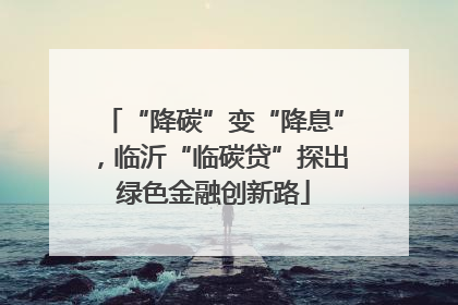 “降碳”变“降息”，临沂“临碳贷”探出绿色金融创新路