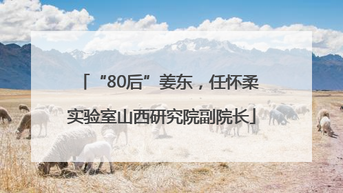 “80后”姜东，任怀柔实验室山西研究院副院长