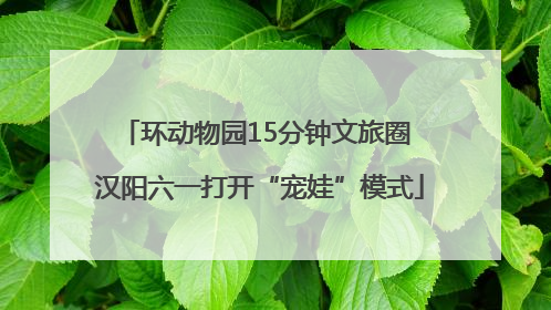 环动物园15分钟文旅圈 汉阳六一打开“宠娃”模式