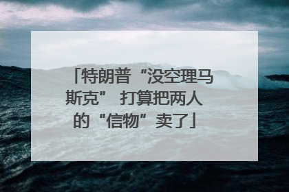 特朗普“没空理马斯克” 打算把两人的“信物”卖了