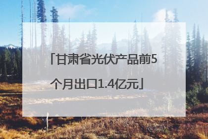 甘肃省光伏产品前5个月出口1.4亿元
