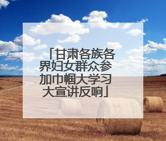 甘肃各族各界妇女群众参加巾帼大学习大宣讲反响