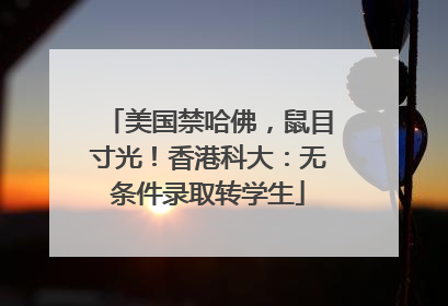 美国禁哈佛，鼠目寸光！香港科大：无条件录取转学生