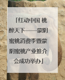 红动中国 桃醉天下——蒙阴蜜桃消费季暨蒙阴蜜桃产业推介会成功举办
