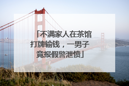 不满家人在茶馆打牌输钱，一男子竟报假警泄愤