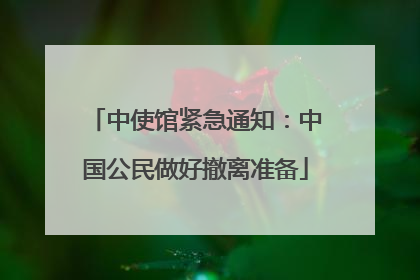 中使馆紧急通知：中国公民做好撤离准备