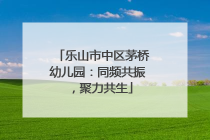 乐山市中区茅桥幼儿园：同频共振，聚力共生