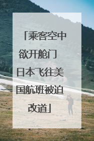 乘客空中欲开舱门 日本飞往美国航班被迫改道