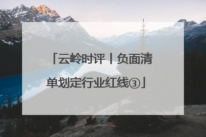 云岭时评丨负面清单划定行业红线③