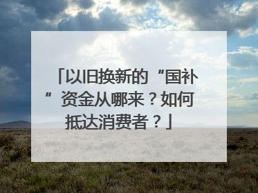 以旧换新的“国补”资金从哪来？如何抵达消费者？
