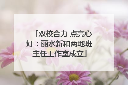 双校合力 点亮心灯：丽水新和两地班主任工作室成立