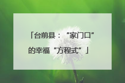 台前县：“家门口”的幸福“方程式”