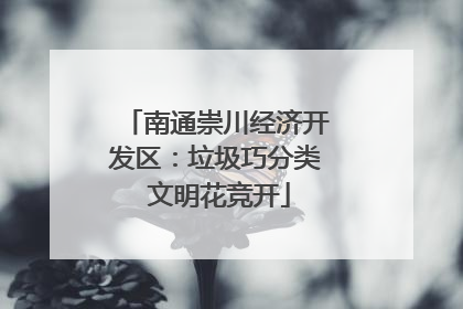 南通崇川经济开发区：垃圾巧分类 文明花竞开