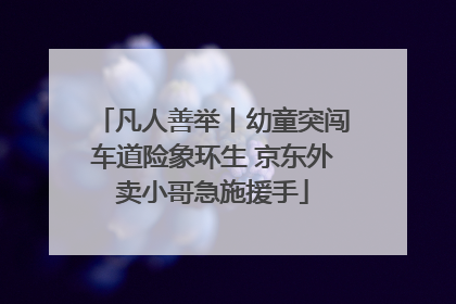 凡人善举丨幼童突闯车道险象环生 京东外卖小哥急施援手