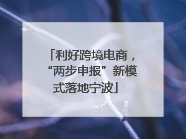 利好跨境电商，“两步申报”新模式落地宁波