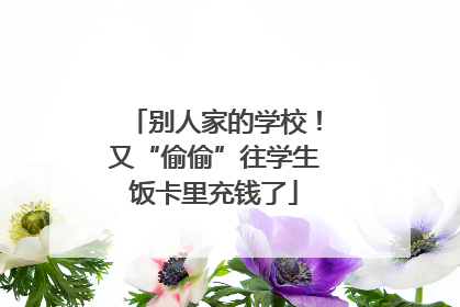 别人家的学校！又“偷偷”往学生饭卡里充钱了