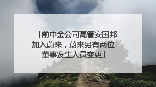 前中金公司高管安国邦加入蔚来，蔚来另有两位董事发生人员变更