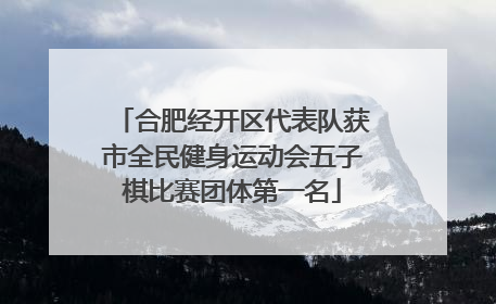 合肥经开区代表队获市全民健身运动会五子棋比赛团体第一名