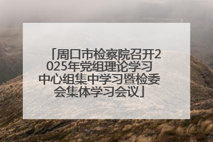 周口市检察院召开2025年党组理论学习中心组集中学习暨检委会集体学习会议