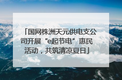国网株洲天元供电支公司开展“e起节电”惠民活动，共筑清凉夏日