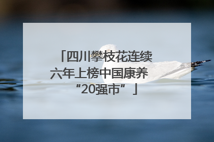 四川攀枝花连续六年上榜中国康养“20强市”