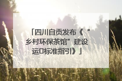 四川自贡发布《“乡村环保茶馆”建设运⾏标准指引》