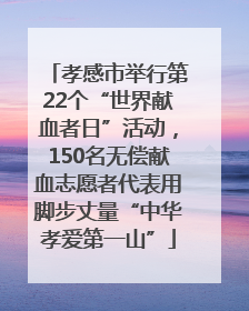 孝感市举行第22个“世界献血者日”活动，150名无偿献血志愿者代表用脚步丈量“中华孝爱第一山”