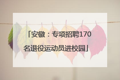 安徽：专项招聘170名退役运动员进校园