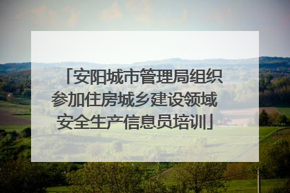 安阳城市管理局组织参加住房城乡建设领域安全生产信息员培训