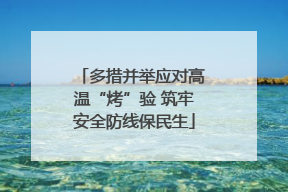 多措并举应对高温“烤”验 筑牢安全防线保民生