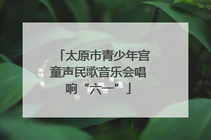 太原市青少年宫童声民歌音乐会唱响“六一”