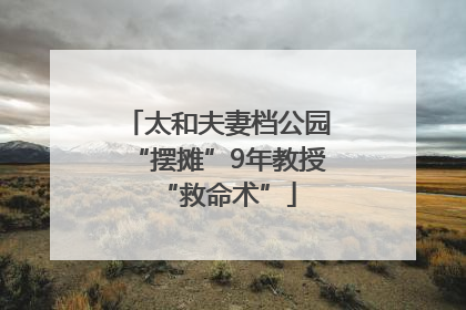 太和夫妻档公园“摆摊”9年教授“救命术”