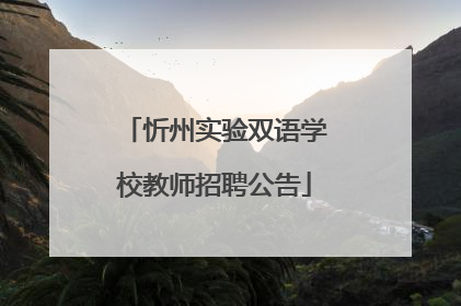 忻州实验双语学校教师招聘公告
