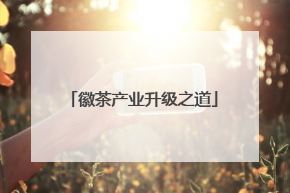 徽茶产业升级之道