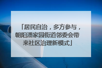 居民自治，多方参与，朝阳潘家园街道邻委会带来社区治理新模式