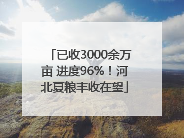 已收3000余万亩 进度96%！河北夏粮丰收在望