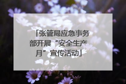 张管局应急事务部开展“安全生产月”宣传活动