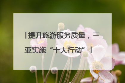 提升旅游服务质量，三亚实施“十大行动”