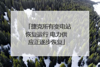 捷克所有变电站恢复运行 电力供应正逐步恢复