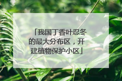 我国丁香叶忍冬的最大分布区，开建植物保护小区