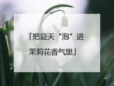 把夏天“泡”进茉莉花香气里