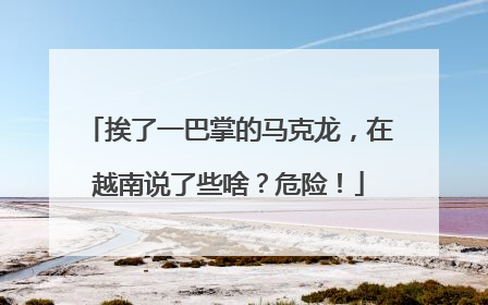 挨了一巴掌的马克龙，在越南说了些啥？危险！