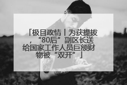 极目政情丨为获提拔，“80后”副区长送给国家工作人员巨额财物被“双开”
