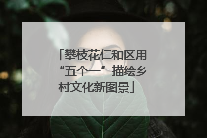 攀枝花仁和区用“五个一”描绘乡村文化新图景